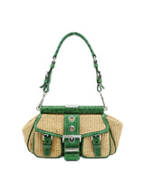 Prada Paglia Woven Ostrich Leather Trimmed Bag Accessory arcadeshops.com