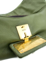 Alexander McQueen Embellished Sage Green Leather Clutch Accessory arcadeshops.com