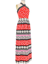 Donald Brooks Floral Cotton Halter Dress Dress arcadeshops.com