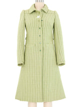 1960s Courreges Green Patterned Coat Jacket arcadeshops.com