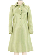 1960s Courreges Green Patterned Coat Jacket arcadeshops.com