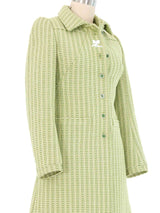 1960s Courreges Green Patterned Coat Jacket arcadeshops.com