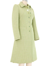 1960s Courreges Green Patterned Coat Jacket arcadeshops.com