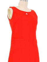 1990s Courreges Red Orange Shift Dress Dress arcadeshops.com