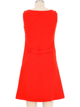 1990s Courreges Red Orange Shift Dress Dress arcadeshops.com