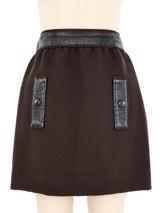 1960s Courreges Chocolate Vinyl Trimmed Skirt Suit Suit arcadeshops.com