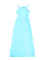 1970s Courreges Open Back Baby Blue Gown Dress arcadeshops.com