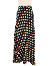 1960s Rainbow Check Knit Maxi Skirt Bottom arcadeshops.com