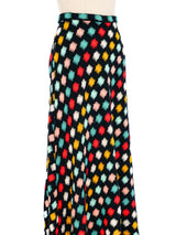 1960s Rainbow Check Knit Maxi Skirt Bottom arcadeshops.com