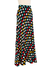 1960s Rainbow Check Knit Maxi Skirt Bottom arcadeshops.com