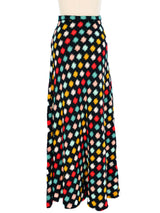 1960s Rainbow Check Knit Maxi Skirt Bottom arcadeshops.com