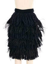 Christian Lacroix Feather and Yarn Fringed Skirt Bottom arcadeshops.com