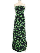 Carolina Herrera Sequin Accented Floral Gown Dress arcadeshops.com