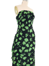 Carolina Herrera Sequin Accented Floral Gown Dress arcadeshops.com