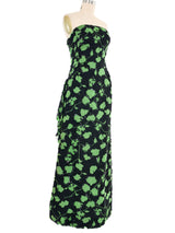Carolina Herrera Sequin Accented Floral Gown Dress arcadeshops.com