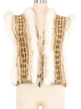 1960s Fur Trimmed Woven Vest Jacket arcadeshops.com