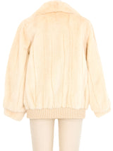 Zip Front Mink Bomber Jacket Outerwear arcadeshops.com