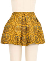 2010 Miu Miu Mustard Brocade Micro Mini Skirt Bottom arcadeshops.com