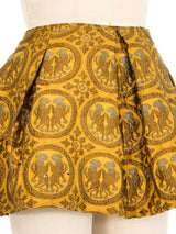 2010 Miu Miu Mustard Brocade Micro Mini Skirt Bottom arcadeshops.com