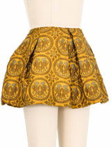2010 Miu Miu Mustard Brocade Micro Mini Skirt Bottom arcadeshops.com