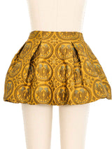 2010 Miu Miu Mustard Brocade Micro Mini Skirt Bottom arcadeshops.com