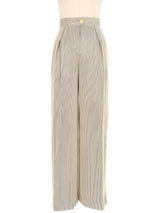 Escada Metallic Pinstripe Wide Leg Trousers Bottom arcadeshops.com