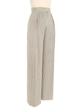 Escada Metallic Pinstripe Wide Leg Trousers Bottom arcadeshops.com