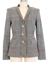 Escada Zipper Houndstooth Blazer Jacket arcadeshops.com