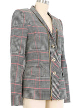 Escada Zipper Houndstooth Blazer Jacket arcadeshops.com