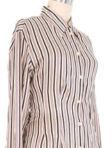 Hermes Purple Striped Button Down Top arcadeshops.com