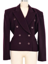 Escada Cropped Plum Wool Blazer Jacket arcadeshops.com