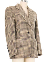 Escada Beige Houndstooth Tweed Blazer Jacket arcadeshops.com