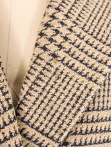 Escada Beige Houndstooth Tweed Blazer Jacket arcadeshops.com