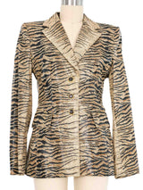 Escada Tiger Printed Leather Blazer Jacket arcadeshops.com