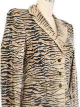 Escada Tiger Printed Leather Blazer Jacket arcadeshops.com