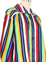 Yves Saint Laurent Rainbow Striped Blouse Top arcadeshops.com
