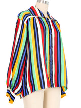 Yves Saint Laurent Rainbow Striped Blouse Top arcadeshops.com