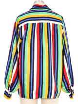 Yves Saint Laurent Rainbow Striped Blouse Top arcadeshops.com