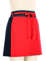 Miu Miu Colorblock Wool Mini Skirt Bottom arcadeshops.com