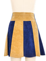 Colorblock Studded Suede Skirt Bottom arcadeshops.com