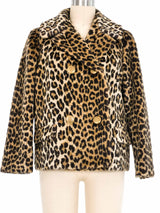 1960s Cropped Faux Leopard Jacket Outerwear arcadeshops.com