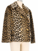 1960s Cropped Faux Leopard Jacket Outerwear arcadeshops.com