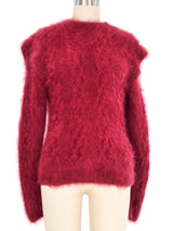 Raspberry Angora Knit Sweater Top arcadeshops.com