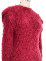 Raspberry Angora Knit Sweater Top arcadeshops.com