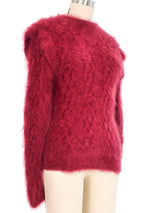 Raspberry Angora Knit Sweater Top arcadeshops.com