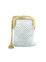 Whiting and Davis White Enamel Chainmail Bag Accessory arcadeshops.com