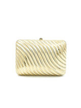 Ribbed Goldtone Metal Clutch Accessory arcadeshops.com