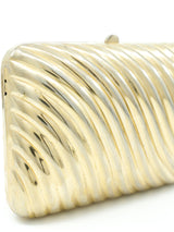 Ribbed Goldtone Metal Clutch Accessory arcadeshops.com