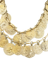 Tiered Gold Coin Necklace Accessory arcadeshops.com