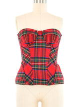 Dolce and Gabbana Plaid Bustier Top arcadeshops.com